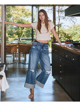 LOVERVET High Rise Double Cuffed Baggy Jean