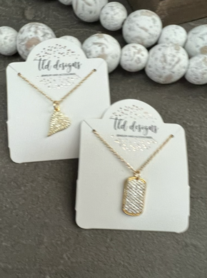 Pave Gold Necklaces: Tag