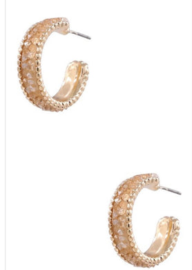 Metal Hoop Rhinestone Earrings