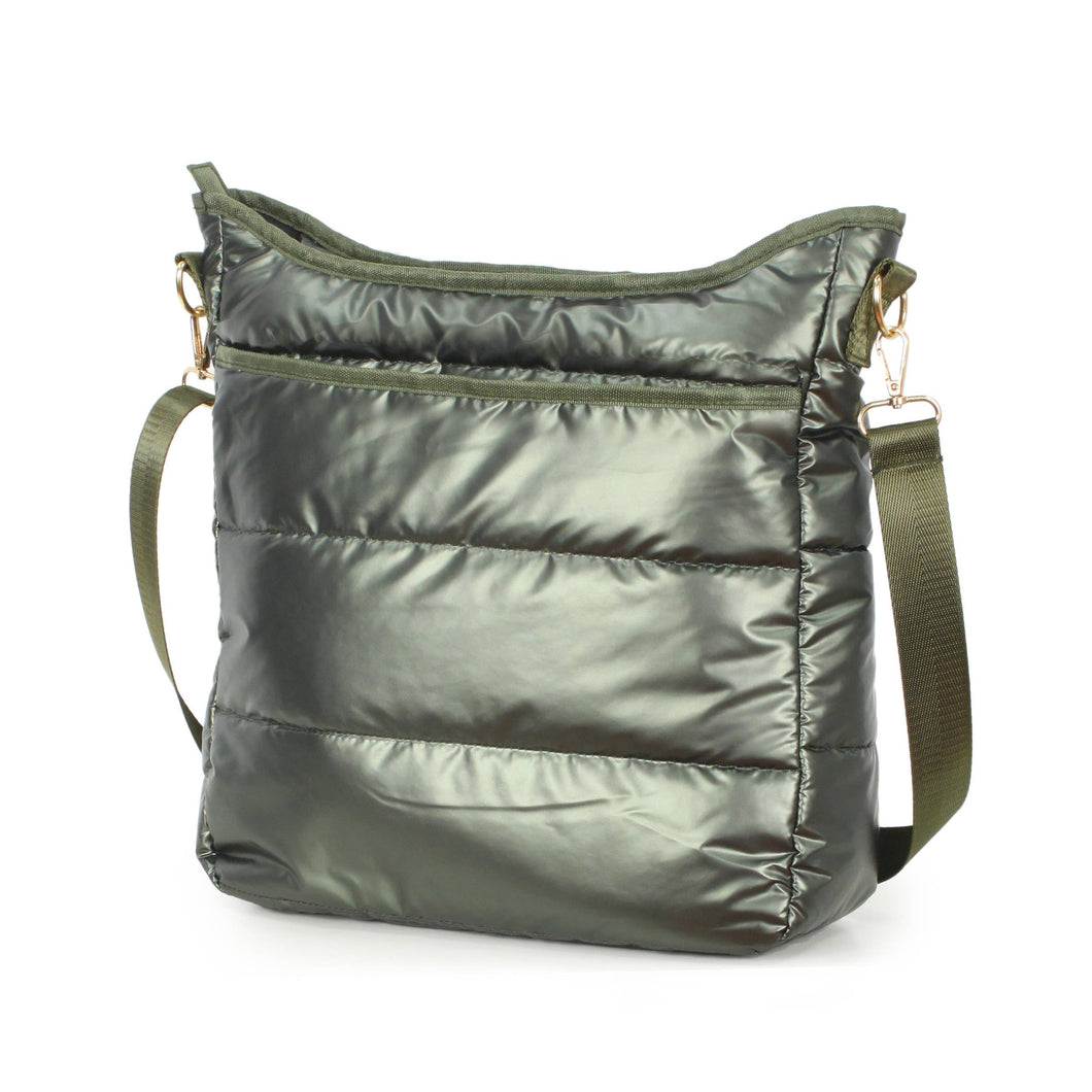 Puffy Crossbody Bag-Olive