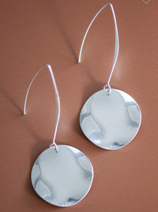 Round Disc Long Metal Threader Earrings