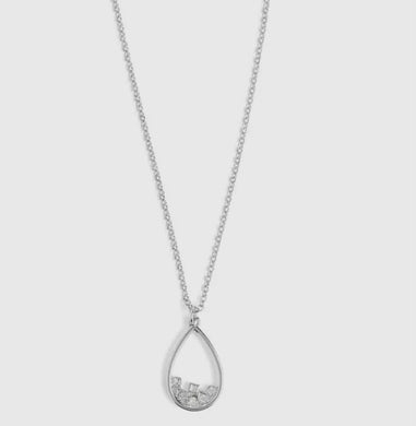 Scattered Stone Teardrop Necklace