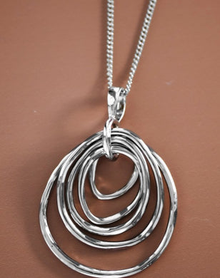 Silver Plated Circle Drop Necklace