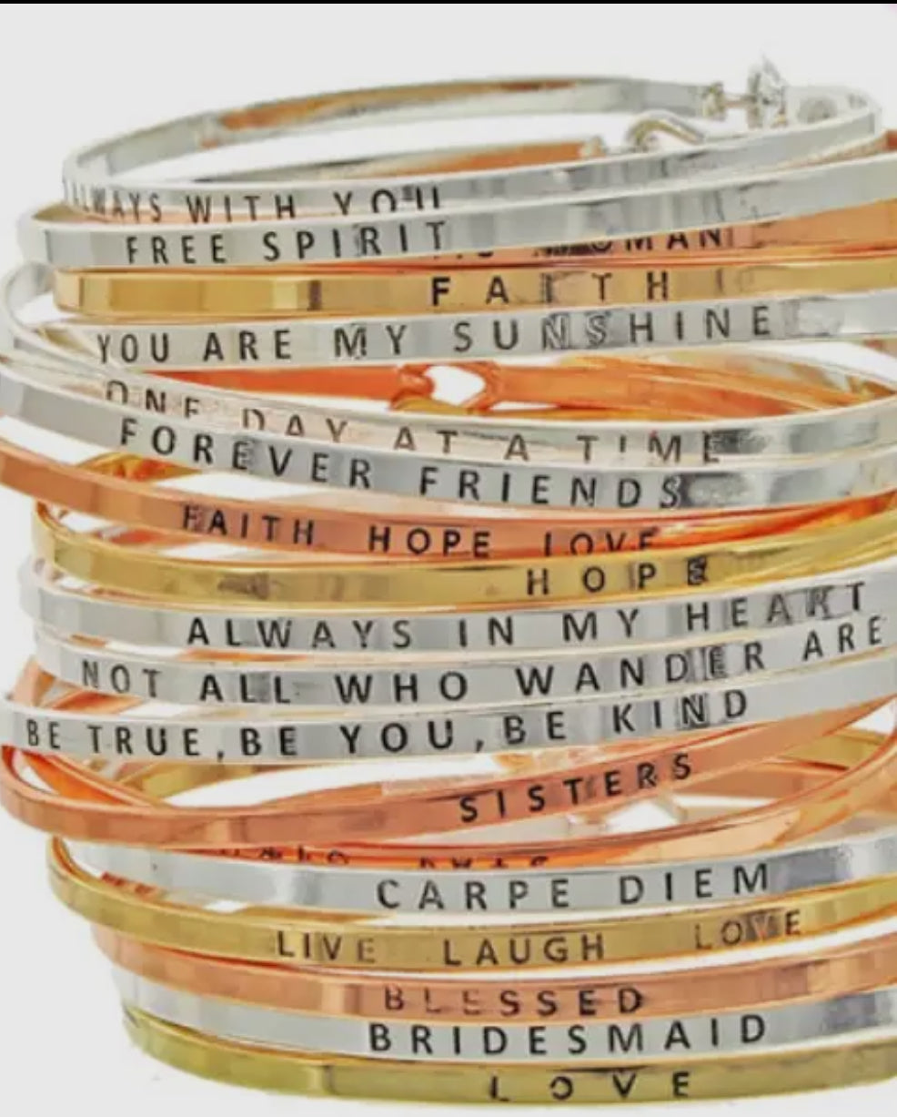 Inspired Message Bangle Bracelet