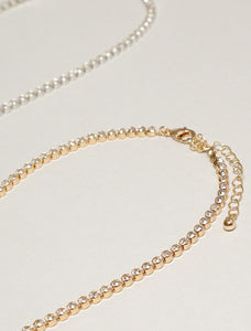 Rhinestone Brass Y Shape Necklace