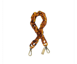 21” Faux Tortoise Shell Lucite Chain Strap