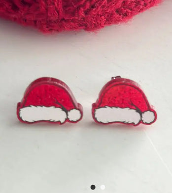 Santa Hat Studs