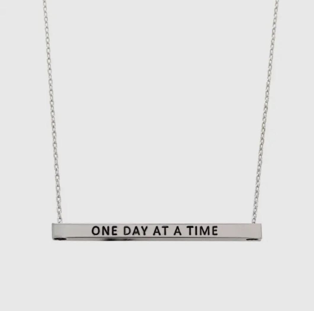 One Day At A Time Bar Necklace