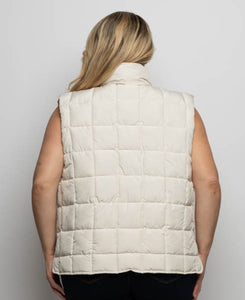 Plus Size Quilted Zip Front High Neck With
Side Pockets