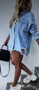 Oversized Ripped Frayed Jacket