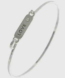 Message With Crystal Casting Bangle Bracelet