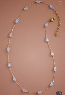 Opal Crystal Stainless Steel Necklace