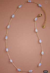 Opal Crystal Stainless Steel Necklace