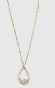 Scattered Stone Teardrop Necklace