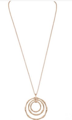 Metal Disc Chain Long Necklace