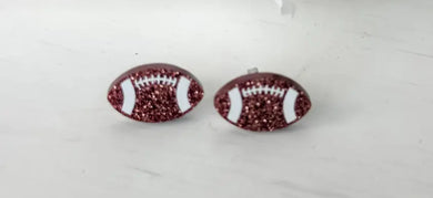 Glitter Football Stud Earrings