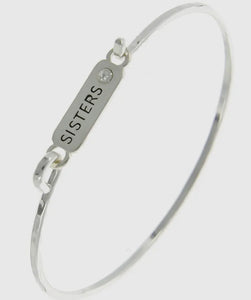 Message With Crystal Casting Bangle Bracelet