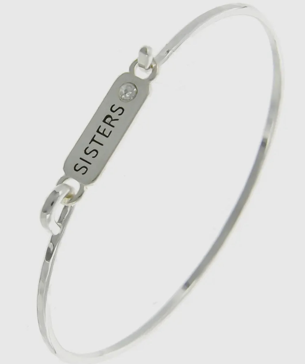 Message With Crystal Casting Bangle Bracelet