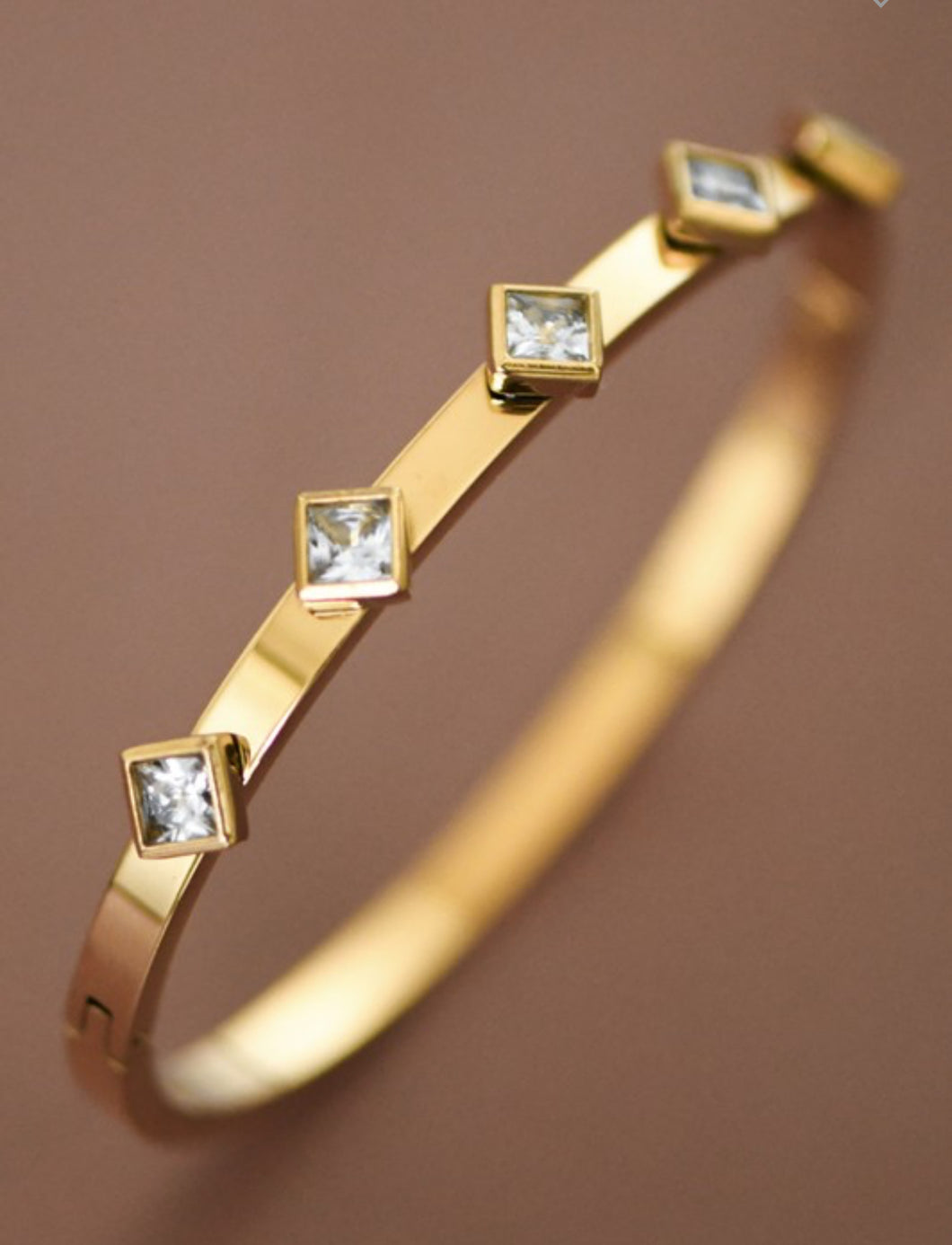 Gold Bangle with Diamonds