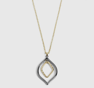 Pointed Teardrop Dangle Necklace