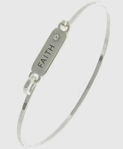 Message With Crystal Casting Bangle Bracelet