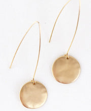 Round Disc Long Metal Threader Earrings