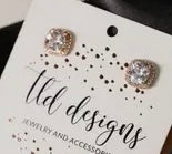 Rose Gold Rhinestone Studs