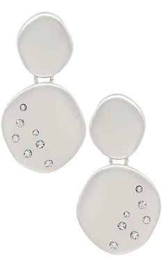 Organic Round Casting Rhinestone Post Earring