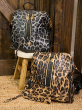 Leopard Convertible Vegan Leather Backpack