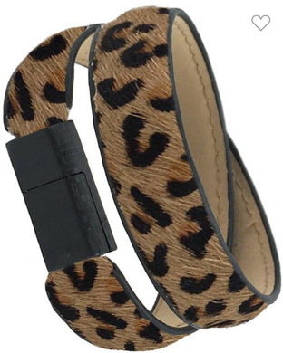 Leopard Leather Apple USB Phone Cable Charger Bracelet