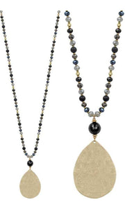 Hammered Crystal Gemstone Necklaces