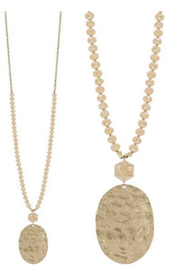 Hammered Crystal Gemstone Necklaces