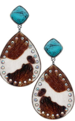 Gemstone Rhinestone Teardrop Faux Leather