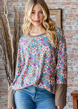 Floral and Solid Waffle Top