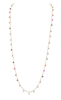 Metal Faceted Bead Long Necklace