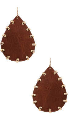 Faux Leather Teardrop Earrings