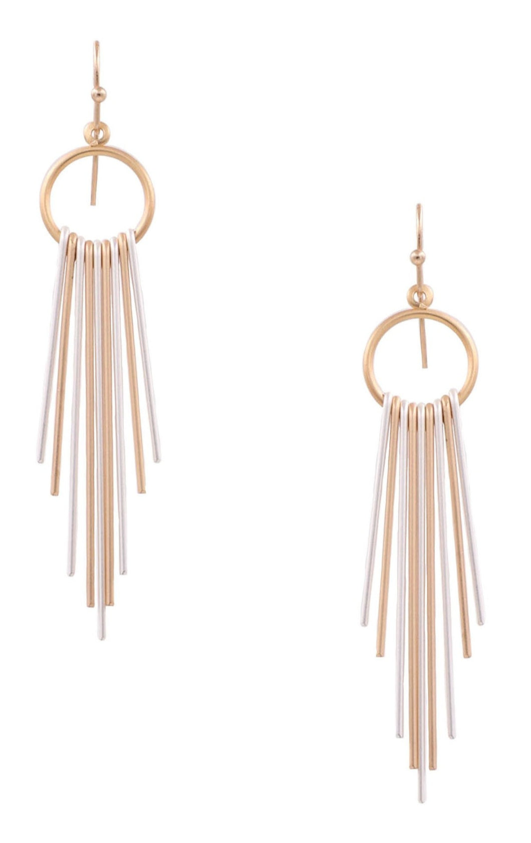 Metal Tassel Ring Hoop Dangle Earrings