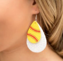Spirts Softball Glitter Vegan Earrings