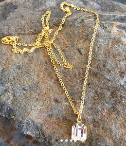 Clear Crystal Necklaces, Silver & Gold