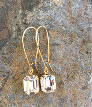 Clear Drop Crystal Earrings - Silver & Gold