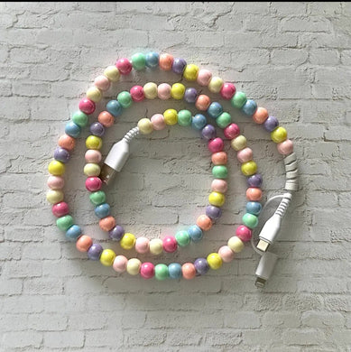 2 in 1 USB C Cord Beaded Phone Charging Cord