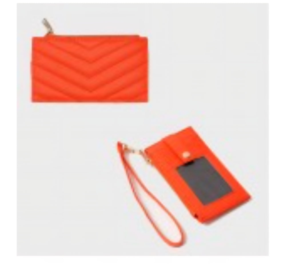 Quilted Vegan Leather Wallet Wristlet