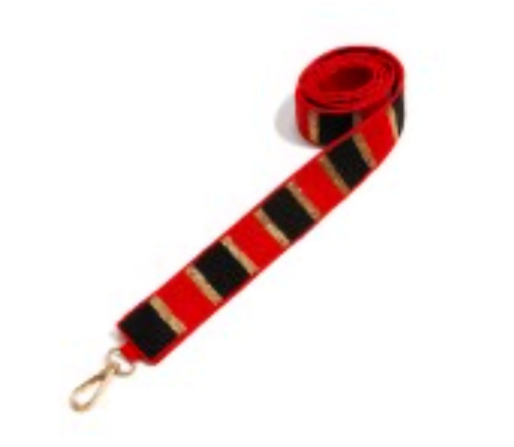 Striped Seed Bead Bag Strap