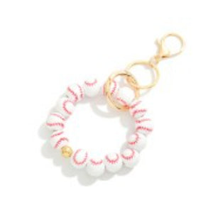 Beaded Sports Wristlet Keychain