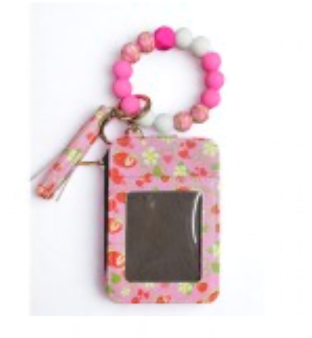 Beaded Bracelet Keyring With Fruit