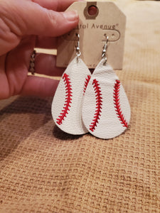 Leather Sports Themed Earrings