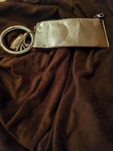 Bangle Bracelet Key Ring with Large Pouch