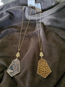 Long Necklace with Animal Print Pendant