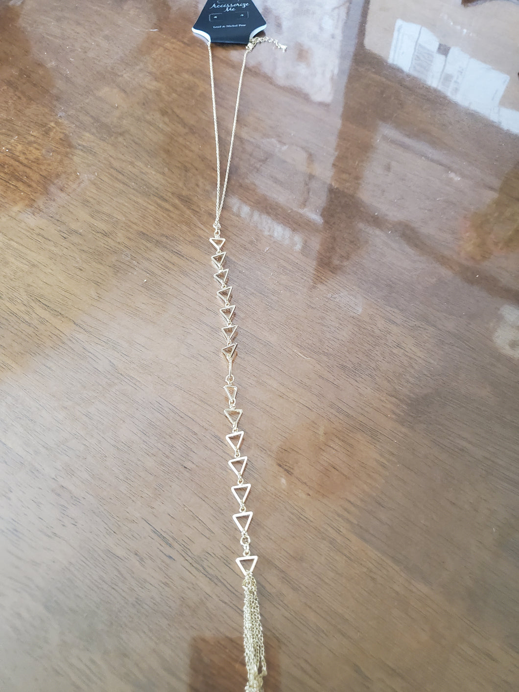 Lariat with Gold Triangles