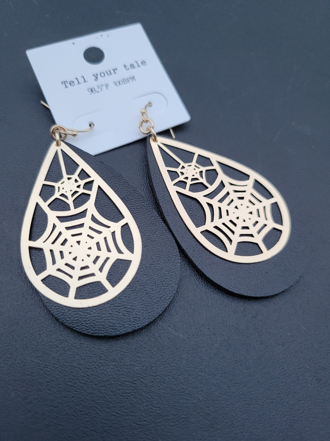 Halloween Leather Teardrop Earrings